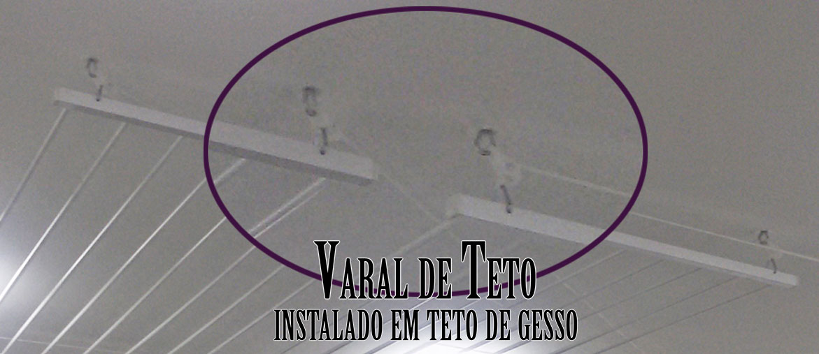 Varal de teto em teto de gesso